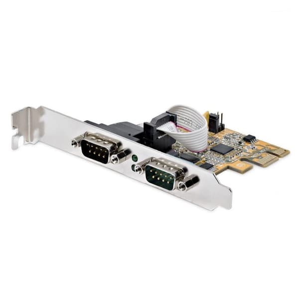 StarTech.com 2-ports PCI Express seriel kort, dual port PCIe til RS232 (DB9) seriel interfacekort, 16C1050 UART, standard- eller lavprofilbeslag, COM- Gul