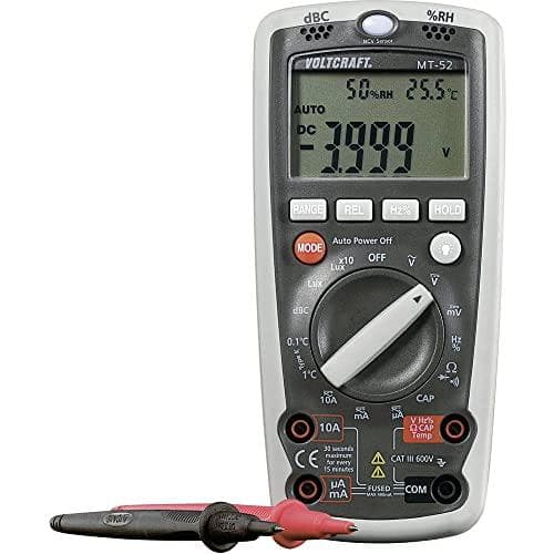 VOLTCRAFT MT-52 SE kädessä pidettävä yleismittari digitaalinen ympäristömittaustoiminto CAT III 600 V näyttö (määrä): 4000 (VC-13166295)