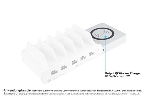 Qi trådlös laddningsplatta 15W för USB Desktop Snabbladdningsstation (PCA-D006WQR)