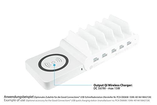 Qi trådløs opladningsplade 15W til gode forbindelser USB-skrivebordshurtigoplader PCA-D006W (venstre S (PCA-D006WQL)