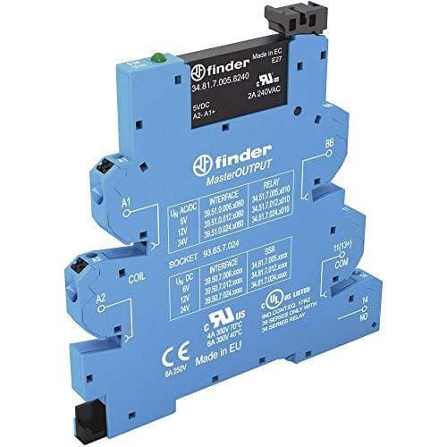 Finder MasterOutput smalt kopplingsrelä för DIN-skena 39.50.7.024.9024 kopplingsspänning 24 V/DC (39.50.7.024.9024)