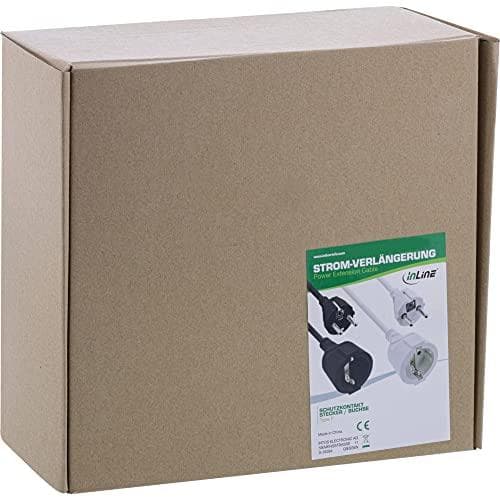 InLine® strømforlænger beskyttelseskontaktstik / -stikdåse, hvid, 15m (16410C)