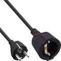 Miniatyrbillede 1 af 2: InLine® strømforlængelse beskyttende kontaktstik / fatning, sort, 15m (16410D)