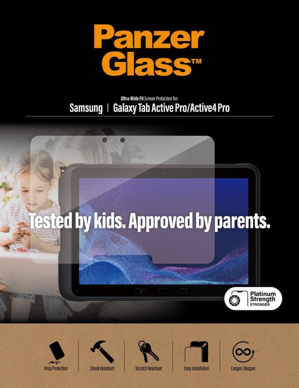 PanzerGlass - skærmbeskytter til tablet - glas - krystalklart - til Samsung Galaxy Tab Active Pro