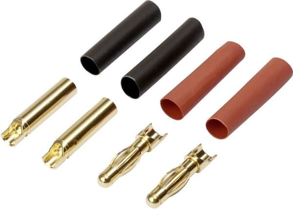 Reely RE-6534192 Batteripackplugg 4 mm Guldpläterad 40 par