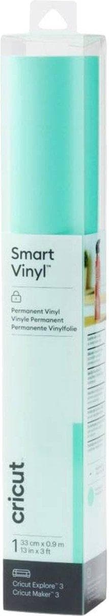 Cricut Smart Vinyl Permanent. Produkttype: Varmebestandig vinylrulle, Farve på produkt: Mint, Farve: Monokromatisk. Bredde: 330 mm, længde (mm): 900 m