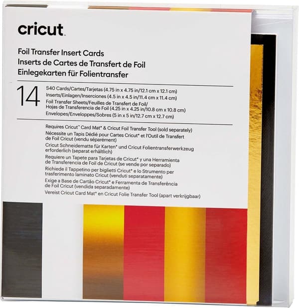 Cricut indstikskort FOIL Royal Flush S40 kortsæt hvid, sort, rød (2009481)