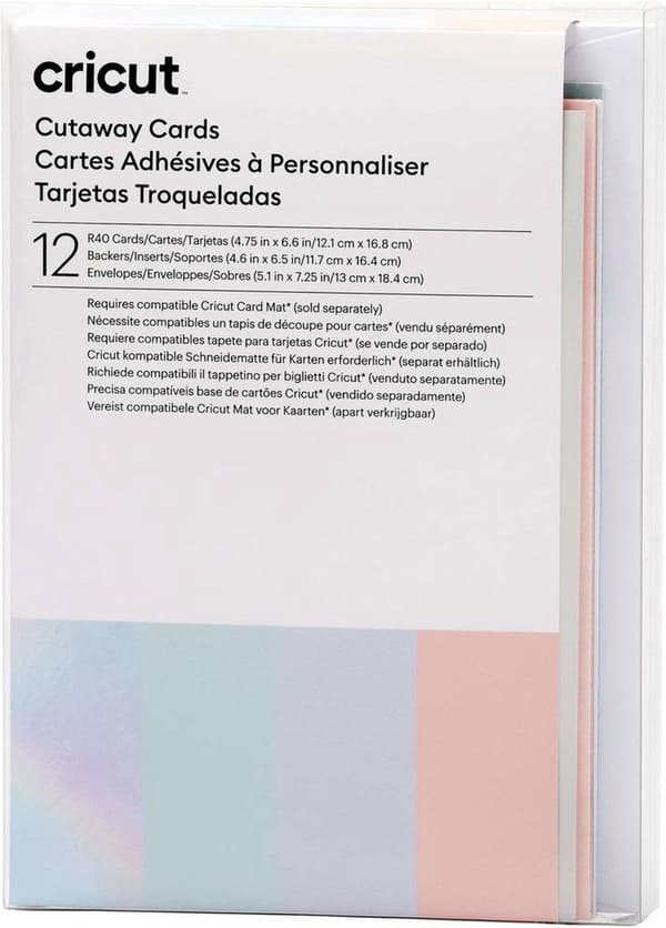 Cricut Cut-Away Cards Pastel R40 Card Set Tulip Blue Powder (2009483)