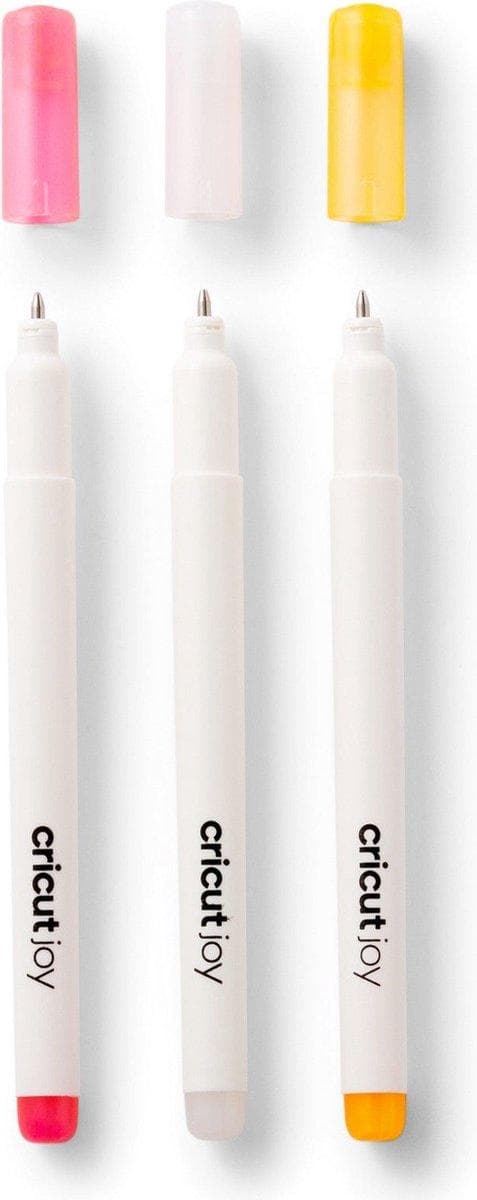 Cricut Joy™ Gel 1,0 mm pennesæt med 3 hvide, lyserøde, orange (2009380)
