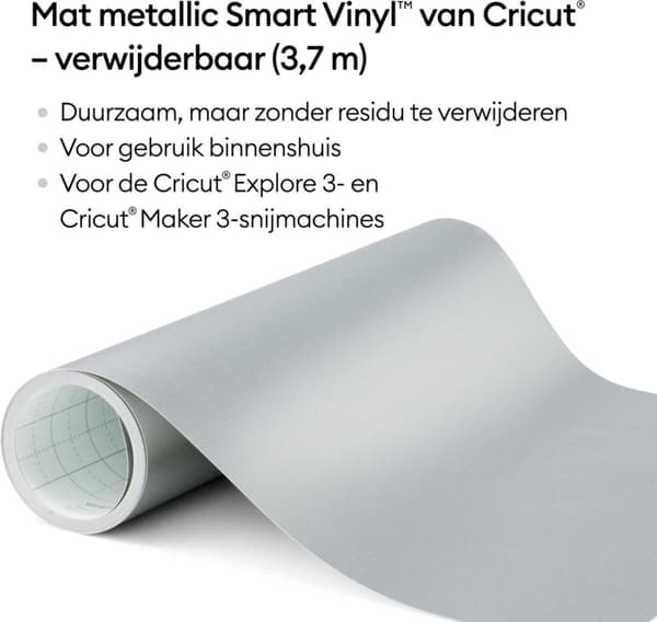 Cricut Smart Vinyl Aftagelig Folie Sølv (2009927)