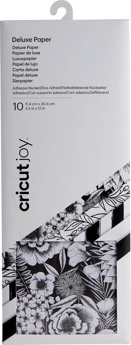 Cricut Joy Deluxe Papir Design Kit med selvklæbende bagside, sort, hvid (2008049)