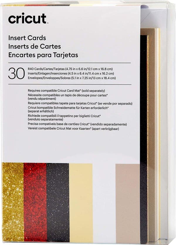 Cricut indstikskort Glitz & Glam R40 kortsæt taupe, creme, hvid (2009470)