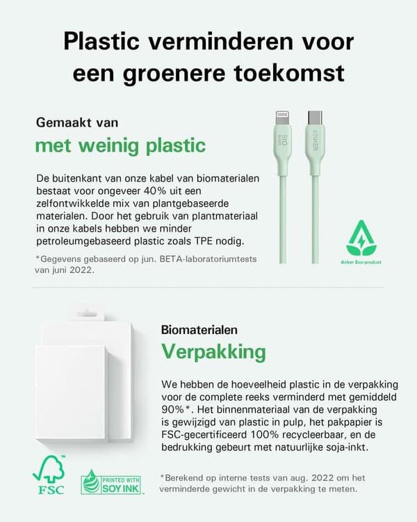 ANKER 541 Miljøvenlig Bio-TPU C-LTG Grøn 182,88 cm 6 fod (A80A2G61)