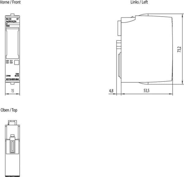 Siemens 6ES7132-6GD51-0BA0. Strømforsyning: Indendørs, Farve på produkt: Flerfarvet, Oprindelsesland: Tyskland. Vægt: 37g Emballagebredde: 65 mm, emba