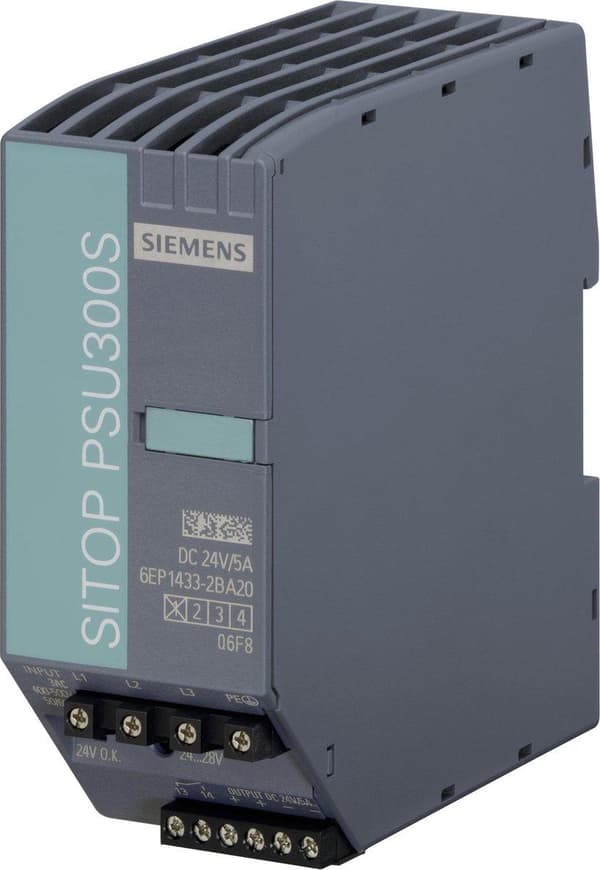 Siemens 6EP1433-2BA20. Strømforsyning: indvendig. Farve på produkt: Flerfarvet. Emballagebredde: 130 mm, emballagedybde: 55 mm, emballagehøjde: 135 mm Flerfarvet