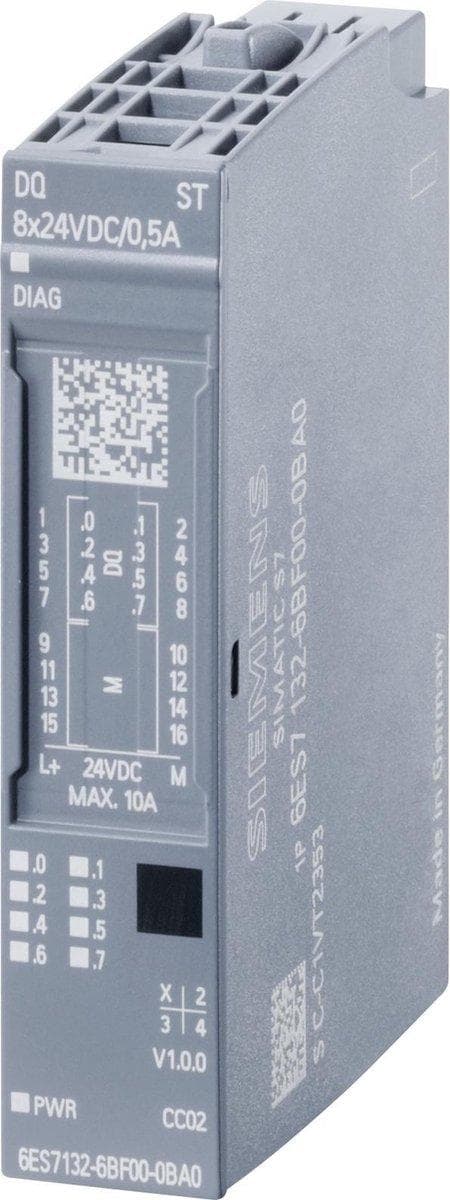 Siemens 6ES7132-6BF00-0CA0 virtalähde ja jännitteenmuunnin sisätiloissa monivärinen (6ES7132-6BF00-0CA0) Monivärinen