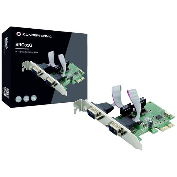 Conceptronic SRC01G 2 Port Seriell-instickskort PCIe, Seriell (9-pol) PCIe