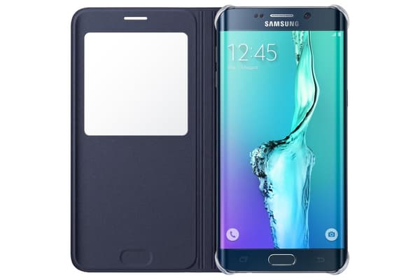 Samsung S View Cover EF-CG928P - flip cover til mobiltelefon - Blå Sort - til Galaxy S6 edge+ (EF-CG928PBEGWW)