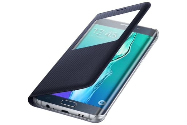 Samsung S View Cover EF-CG928P - flip cover til mobiltelefon - Blå Sort - til Galaxy S6 edge+ (EF-CG928PBEGWW)