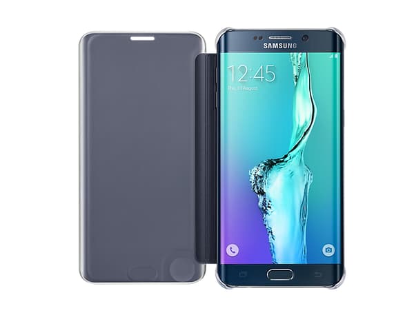 Samsung Clear View Cover EF-ZG928C - flip cover til mobiltelefon - Blå Sort - til Galaxy S6 edge+