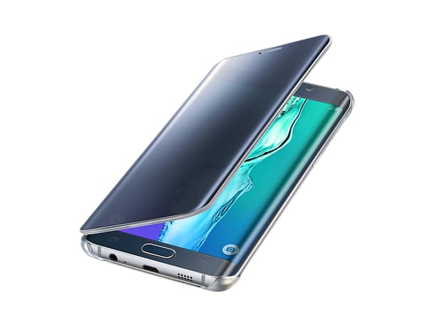 Samsung Clear View Cover EF-ZG928C - flip cover til mobiltelefon - Blå Sort - til Galaxy S6 edge+