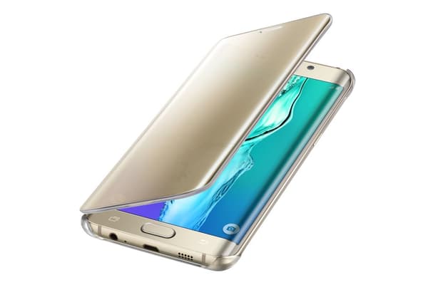Samsung Clear View Cover EF-ZG928C - flipfodral för mobiltelefon - guld - för Galaxy S6 edge+ (EF-ZG928CFEGWW)