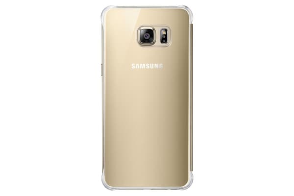 Samsung Clear View Cover EF-ZG928C - flipfodral för mobiltelefon - guld - för Galaxy S6 edge+ (EF-ZG928CFEGWW)