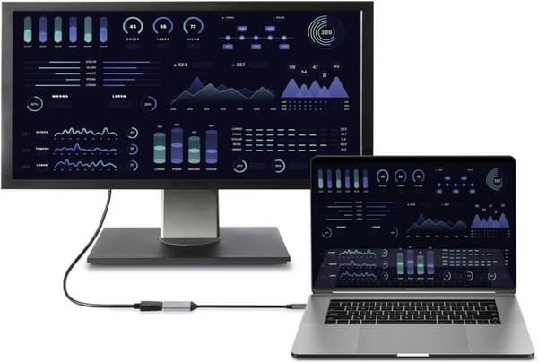 Renkforce USB-C / DisplayPort Adapterkabel USB-C-stik, DisplayPort-stik 0,15 m Sort RF-5397866 Afskærmet (dobbelt)