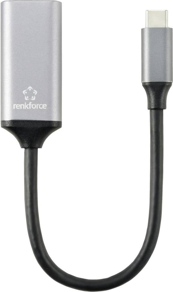 Renkforce USB-C / DisplayPort Adapterkabel USB-C-stik, DisplayPort-stik 0,15 m Sort RF-5397866 Afskærmet (dobbelt)