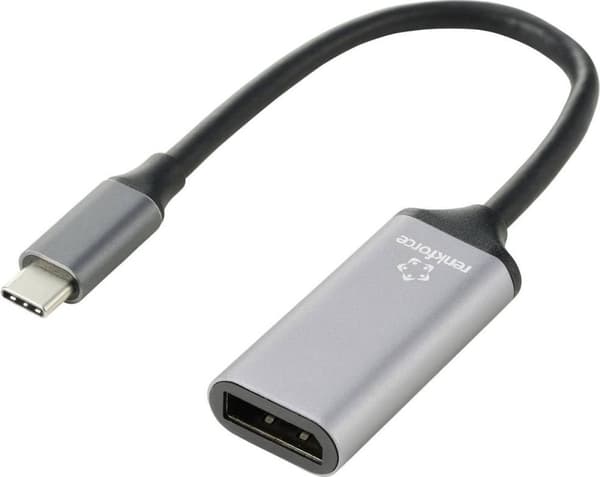 Renkforce USB-C / DisplayPort Adapterkabel USB-C-stik, DisplayPort-stik 0,15 m Sort RF-5397866 Afskærmet (dobbelt)