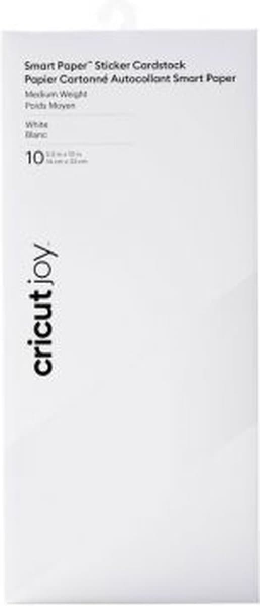 Cricut Joy Smart Sticker Cardstock 14 cm x 33 cm 10-pack (vit)