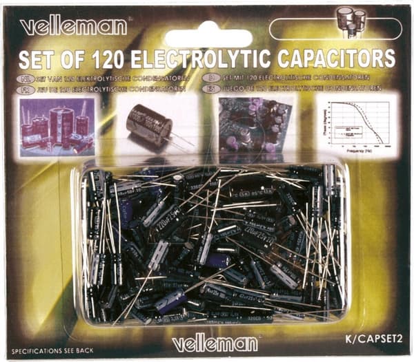 Whadda elektrolyyttikondensaattorisarja - 120 kpl. - 1 µf - 1 000 µf