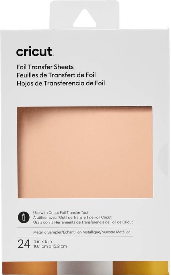 Cricut Transfer Foil Sheets Sampleri 10x15cm 24 arkkia (metallinen)
