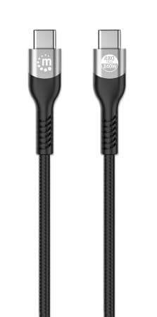 MANHATTAN USB 2.0 Typ C EPR-laddningskabel 240 W / PD 3.1 USB-C hane till USB-C hane, 2 m, Hi-Speed USB, 480 Mbit/s, Power Delivery 3.1, bakåtkompatib