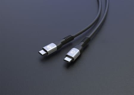 MANHATTAN USB 2.0 Typ C EPR-laddningskabel 240 W / PD 3.1 USB-C hane till USB-C hane, 2 m, Hi-Speed USB, 480 Mbit/s, Power Delivery 3.1, bakåtkompatib