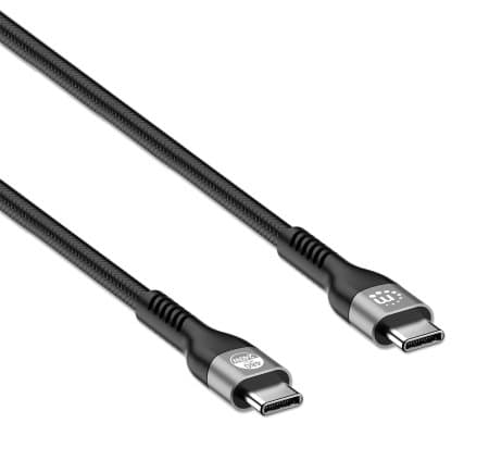 MANHATTAN USB 2.0 Typ C EPR-laddningskabel 240 W / PD 3.1 USB-C hane till USB-C hane, 2 m, Hi-Speed USB, 480 Mbit/s, Power Delivery 3.1, bakåtkompatib