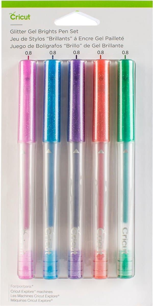 Cricut Explore/Maker Medium Point Gel Pen Sæt 5-pak (Glitter Brights)