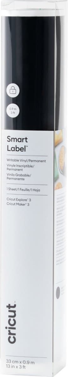Cricut Smart Label - skrivbar vinyl - permanent - sort - 33x91cm