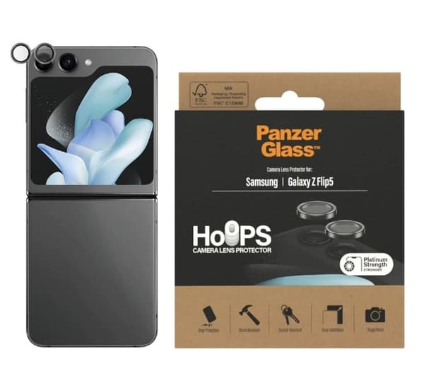 PanzerGlass Samsung Galaxy Hoops uudelle Z Flip4 2023 mustalle (0458)