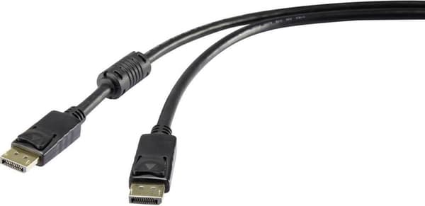 Renkforce DisplayPort Tilslutningskabel DisplayPort-stik, DisplayPort-stik 5,00 m Sort RF-5234036 Forgyldt stikstik