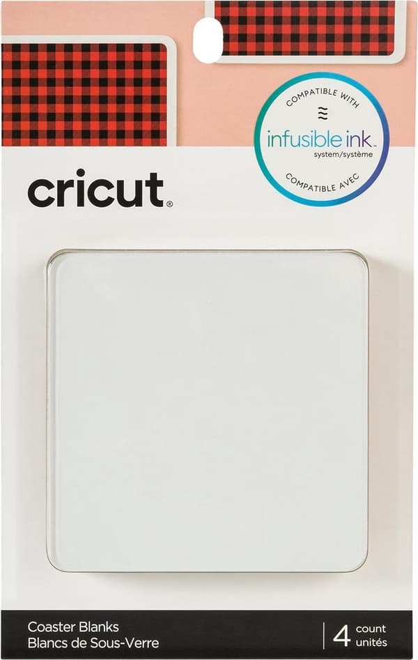 Cricut Infusible Ink Aluminium Coasters 4-pak (hvid, firkantet)