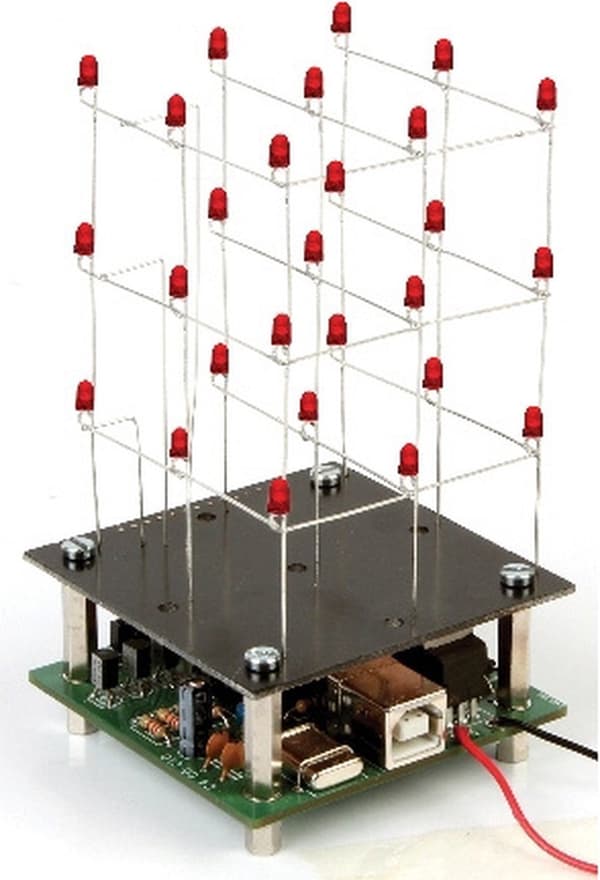 Velleman Loddesæt Cube LED 6,3 x 11,3 cm 9v rød