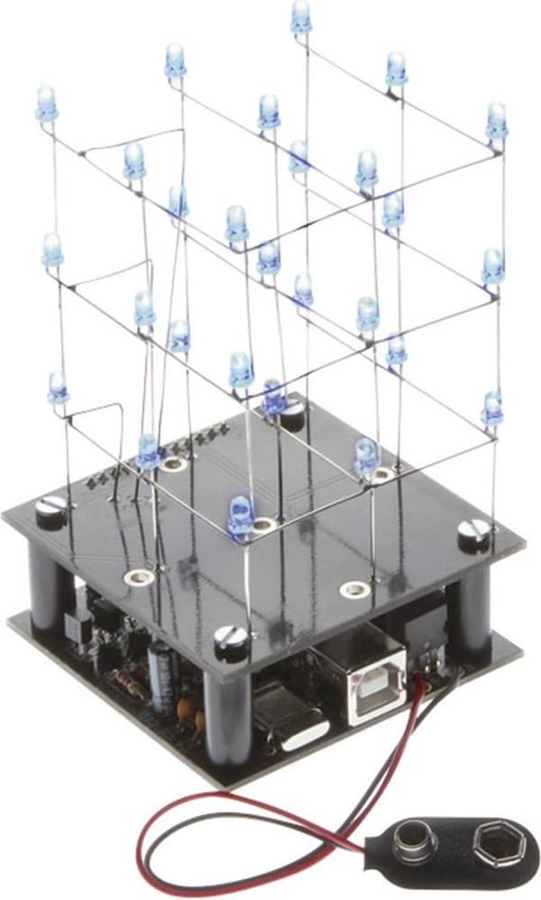 Velleman Loddesæt Cube LED 6,3 x 11,3 cm 9v rød