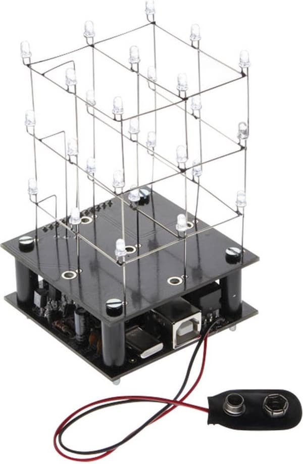 Velleman Loddesæt Cube LED 6,3 x 11,3 cm 9v rød