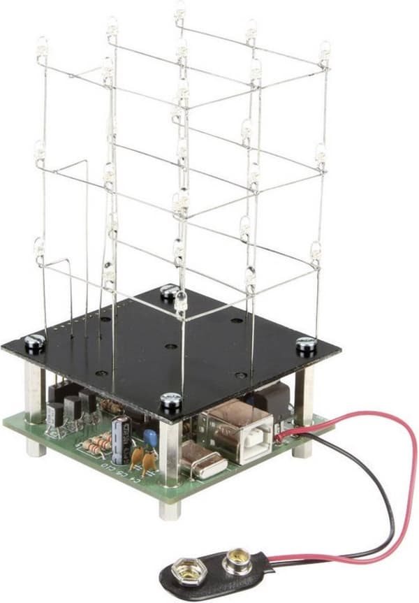 Velleman Loddesæt Cube LED 6,3 x 11,3 cm 9v rød
