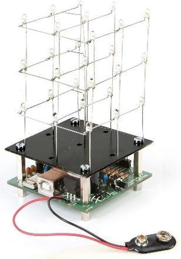 Velleman Loddesæt Cube LED 6,3 x 11,3 cm 9v rød
