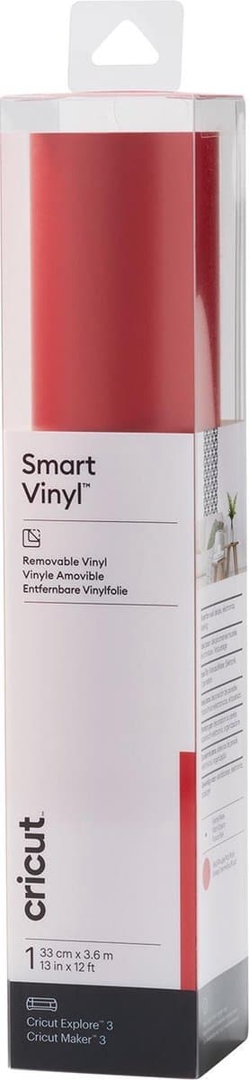 Cricut Smart Vinyl Aftagelig 33x366 cm 1 ark (rød)