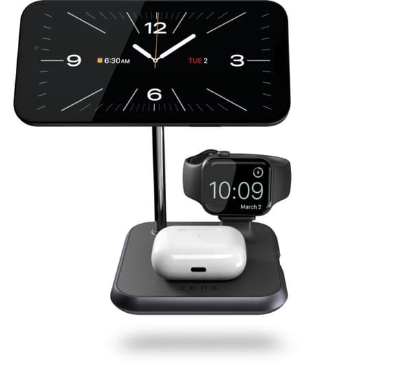 Zenin 4-in-1 langaton laturi. Lataa samanaikaisesti MagSafe-yhteensopivan iPhonen + Apple Watchin + AirPods + sisäänrakennetun 18 W USB-C-portin Qi- j