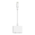 Miniatyrbillede 3 af 3: Belkin 3,5 mm lyd + opladning RockStar - Lightning til hovedtelefonport / opladningsadapter - Lightning han til 4-benet ministik, Lightning hun - hvid