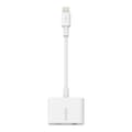 Miniatyrbillede 2 af 3: Belkin 3,5 mm lyd + opladning RockStar - Lightning til hovedtelefonport / opladningsadapter - Lightning han til 4-benet ministik, Lightning hun - hvid